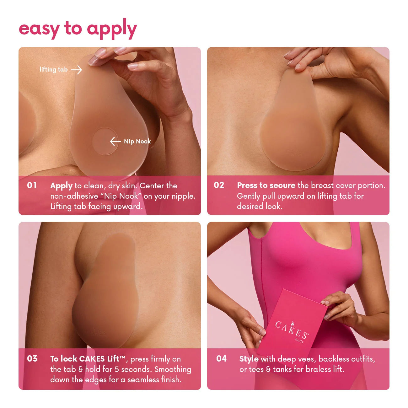 CAKES Lift™ | 3-in-1 Lift, Shape & Cover Nipple Covers